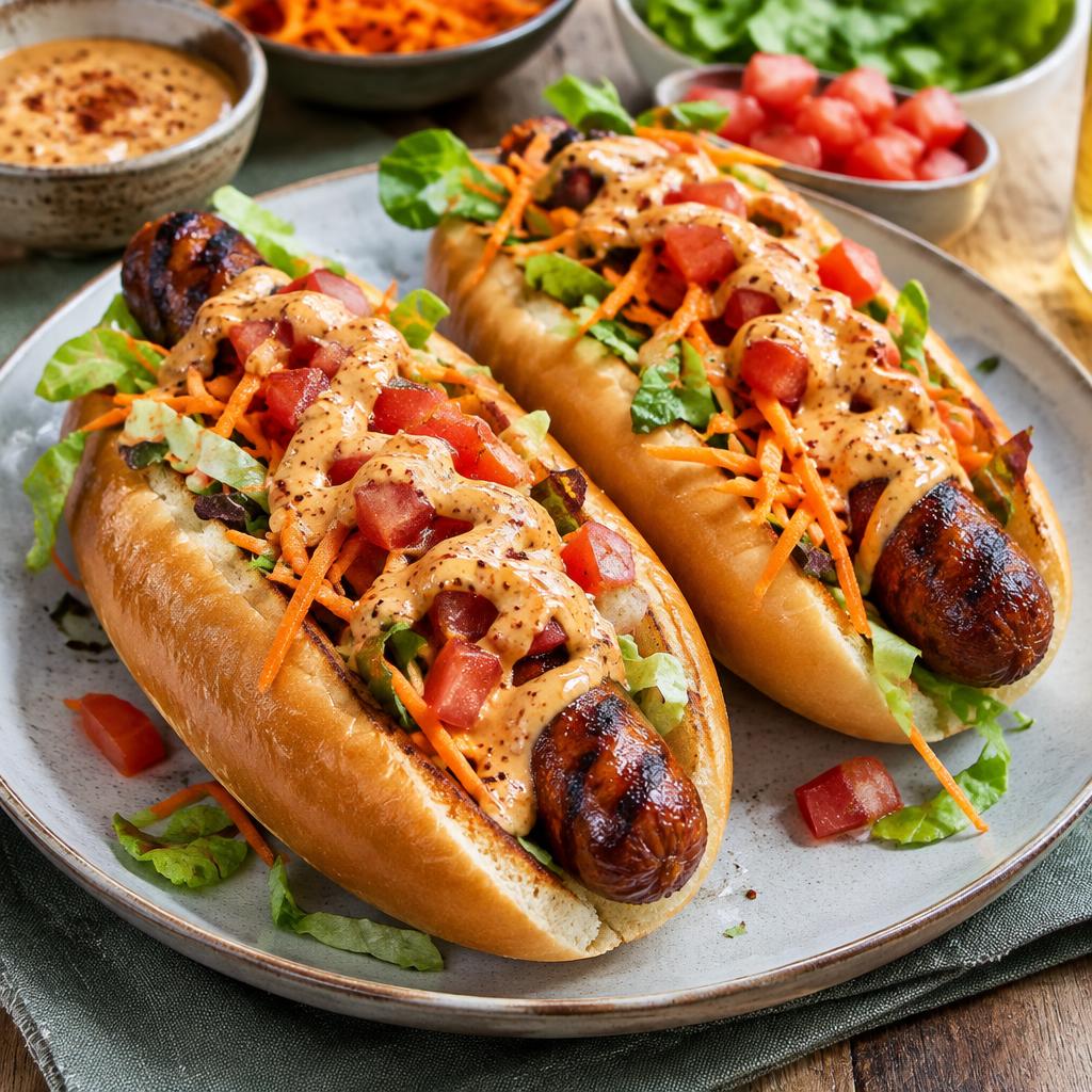 Hot dog express : merguez de bœuf & jerk-mayo