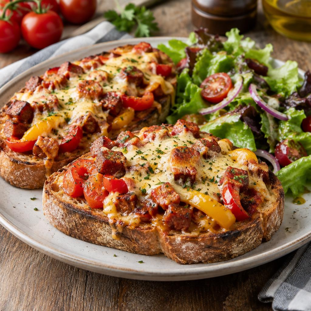 Bruschetta chorizo-poivron à l'espagnole