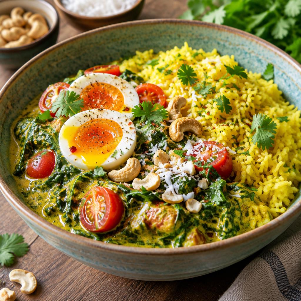 Curry coco aux épinards
