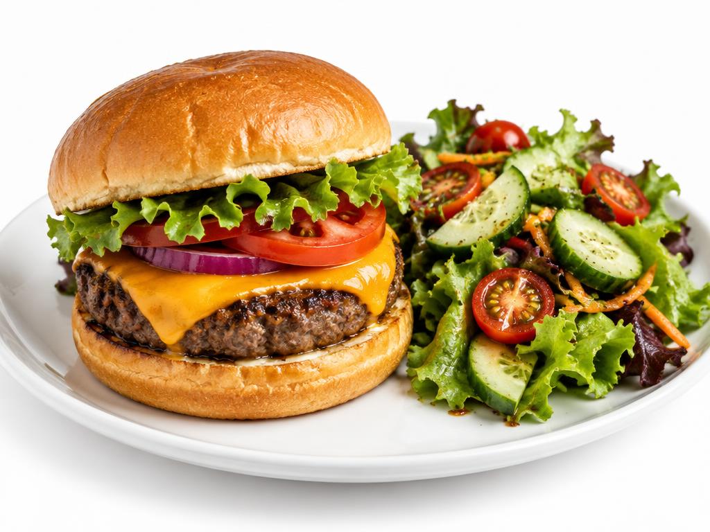 Cheeseburger maison & salade