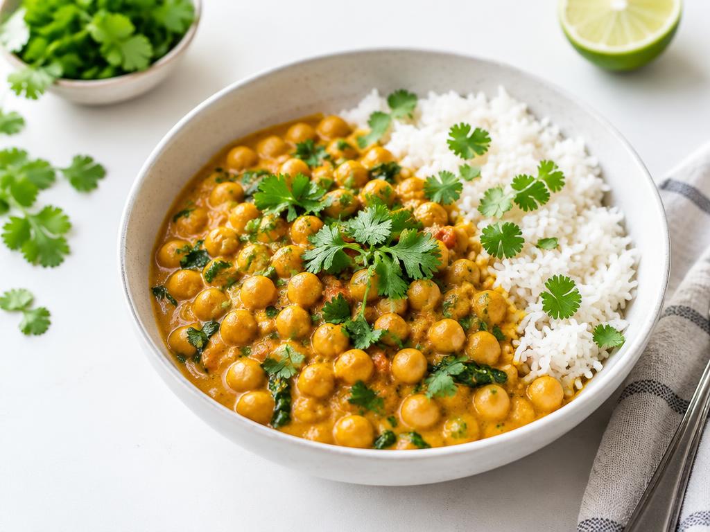 Curry de pois chiches au lait de coco