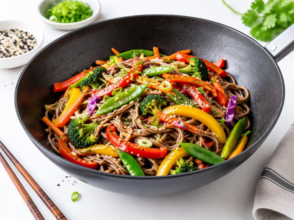 Wok de soba & légumes croquants